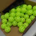 50pc Pickleball Balls,40 Hole Outdoor pickleball balls with Mesh Bag,8mm Precision Drilled-Spaced Pickle ball Set-Professional Plastic Ball for Pickleballs Paddles&Indoor or Outdoor Sport Court(green) 