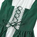 Renaissance Costume Women Medieval Fairy Elf Irish Dress Adult Halloween Costumes Viking Chemise with Accessories (Medium, Green)