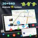 [2+64G] Android Single Din Manual Rotate Car Radio: NHOPEEW10.1 inch 1280*720 Adjustable Touchscreen Stereo - Wireless Carplay & Android Auto, 5G/WiFi, GPS, Mirror Link, Split Screen + Backup Camera