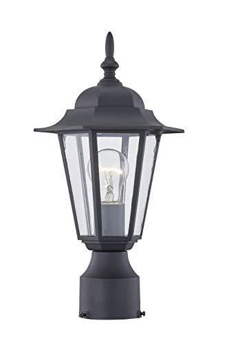 WISBEAM Outdoor Post Light, Pole Lantern, E26 Base 60W Max, Aluminum Housing Plus Glass, Wet Location Rated, ETL Qualified, Bulbs not Included, Black