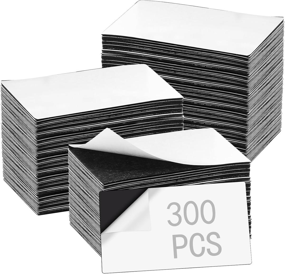 300 Pack Business Card Magnet Peel and Stick Adhesive Customizable Magnetic Business Cards for Fridge and Metal Items 2X3.5 inch