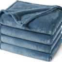 PHF Ultra Soft Fleece Blanket Queen Size, No Shed No Pilling Luxury Plush Cozy 300GSM Lightweight Blanket for Bed, Couch, Chair, Sofa Suitable for All Season, 90" x 90", Captain's Blue