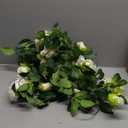EdricShop 90cm Artificial Silk Rose Garland Fake Flower Ivy Vine Leaf Garland Plants 2 Bunches for Home Decor Wedding Arch Flowers - (Color: Ivory)