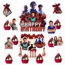 25pcs Stranger Season 5 Things Cake Decorations with 24pcs Cupcake Toppers, 1pcs Cake Topper for Stranger Season 5 Things Birthday Party Supplies