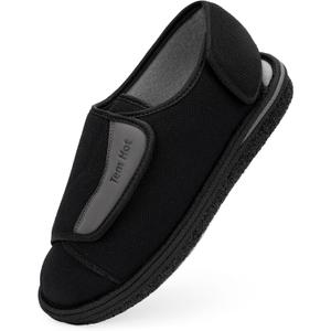 Diabetic Shoes for Men Women, Extra Wide Slippers for Swollen Feet, Wide Toe Box Adjustable Walking Shoes for Elderly, Comfort Home Hospital Slip on Slippers for Indoor Outdoor, Foot pain Relief