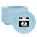Exquisite Plastic Dessert/ Salad Plates - Solid Color Disposable Plates - 50 Count … (10 Inch, Light Blue)