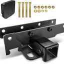 YZONA Tow Hitch 2 Inch, for Jeep Wrangler Tow Hitch Trailer Kit Compatible for 2018 2019 2020 2021 2022 2023 2024 2025 2026 JL JLU Hitch Receiver with Cover, 2 Inch Rear Bumper Towing Combo, 2/4 Doors