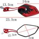 ESUPPORT Red Motorcycle Motorbike 8mm 10mm Rearview Side Mirror ATV Scooter Bike Flame Fire, Medium