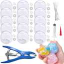 15pcs DIY Squishy Stress Ball Making Kit Blank Skins with Air Pump & Expander Tool, Make Your Own Transparent Fidget Pressure Balls for Adults