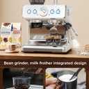 COWSAR 20 Bar Espresso Machine with Grinder & Milk Frother Steam Wand, 58mm Expresso Coffee machines, Commercial Stainless Steel Coffee Maker for Cappuccino and Latte, Perfect for Home Caf (EXP 02/04/26)