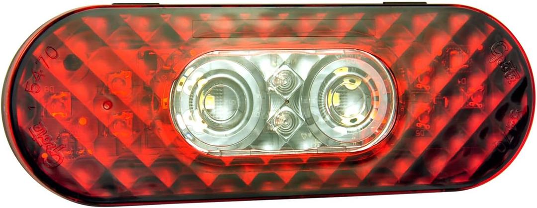 54682 6" Oval LED Stop Tail Turn Light with Integrated Back-up (Female Pin Termination) (Black)