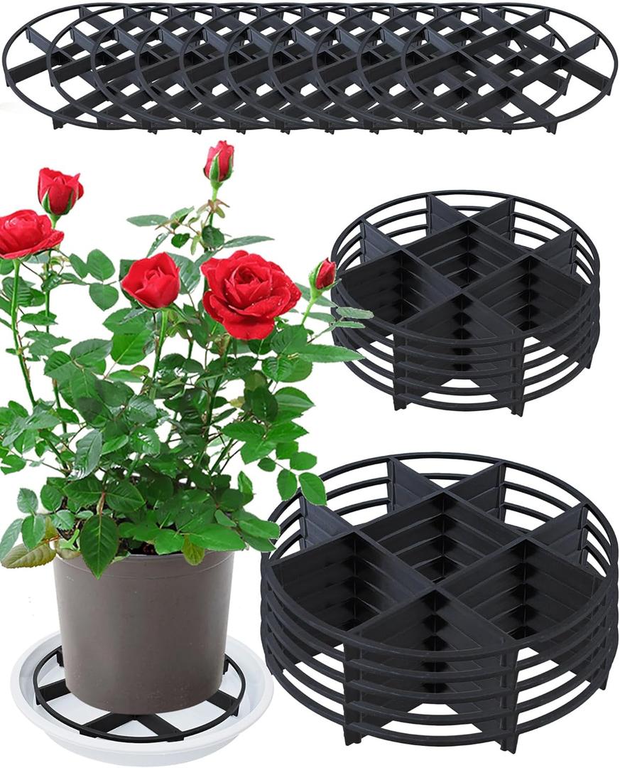 21 Pack Plastic Plant Saucer Stand, 5 7 8 Inch Flower Pot Feet Drainage Risers Elevator, Plant Pot Risers for Indoor Outdoor Use,Improve Drainage, Ventilation & Stability