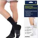 MONFOOT Men's/Women's Arch Pad Socks 2 Pairs, Black, Large - Best Arch Support for Plantar Fasciitis, Sprain, Neuropathy