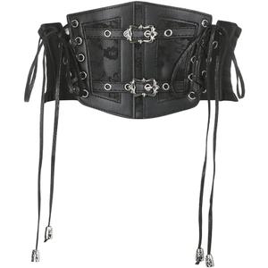 Sup-Coente Goth Waist Corset Belt for Women Gothic Punk Alt Emo Fashion (Black 1)