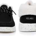 Felabo Kids Boys Girls Slip-On Casual Loafers Canvas Walking Shoes Comfortable & Lightweight (Toddler/Little Kid/Big Kid) (Xfq1314black)