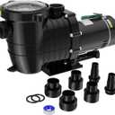 Pool Pump Above Ground/Inground, 1.5 HP 6600GPH Powerful Selfpriming Pool Pumps for 15,000-31,000 Gallons Pools, Dual Voltage Swimming Pool Pump with Strainer Basket & Drain Plug
