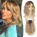 Lommel Hair Topper for Women 12 Inch Short Wavy Hair topper with Thinning Hairs Natural-Looking Wiglett Lightweight & Add Volume Hairpiece for White Roots Cover for Daily(Ombre Brown Blonde)