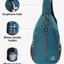 WATERFLY Small Hiking Sling Bag: Crossbody Sling Backpack Chest Bag Daypack for Men Women with Skin-Friendly Shoulder Strap (Teal)
