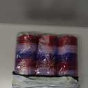 3 Rolls Red White Blue Stripe Deco Mesh Ribbon for Patriotic Wreath Making Supplies, 10 Inch x 30FT Metallic Foil Burlap Deco Mesh Fabric for DIY Crafts Door Wreath Swags and Decorating