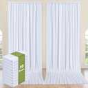 10 Panels 5x14ft White Backdrop Curtains for Parties, Wrinkle Free Polyester White Photo Backdrop Drapes 14 ft Long Back Drop Cloth for Wedding Birthday Photography Background Party