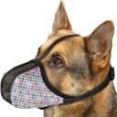 Dog Muzzle for Extra Large Breed Dogs to Prevent Biting Chewing Barking Soft Air Mesh Muzzles Reflective Ajustable Full Coverage Dog Mouth Guard Cover for Grooming Scavenging Colour XL