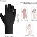 Pimoys UV Gloves for Gel Manicures UPF50+ Fingerless UV Light Protection Gloves for Gel Nails Manicure (Black)