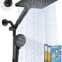 MakeFit Dual Filtered Rain Shower Head Combo, High Pressure Handheld Shower Head with Adjustable Bar - Rainfall Shower Head And Showerhead with Filter for Hard Water - Removes Chlorine