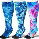 LEVSOX Wide Calf Compression Socks for Women Men Plus Size 15-20 mmHg Extra Large Knee High Support Sock for Nurses Pregnant Travel