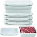 Extra Large Silicone Food Storage Containers with Lids, 4 Pack Set 68oz/2000ml Collapsible Meal Prep Lunch Containers with Airtight Lid & Ven, Microwave, Freezer and Dishwasher Safe