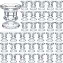 Foaincore 36 Pcs Candlestick Holder Taper Candle Holders Small Glass Candle Holder for Wedding Table Centerpiece Party Decoration (Clear)