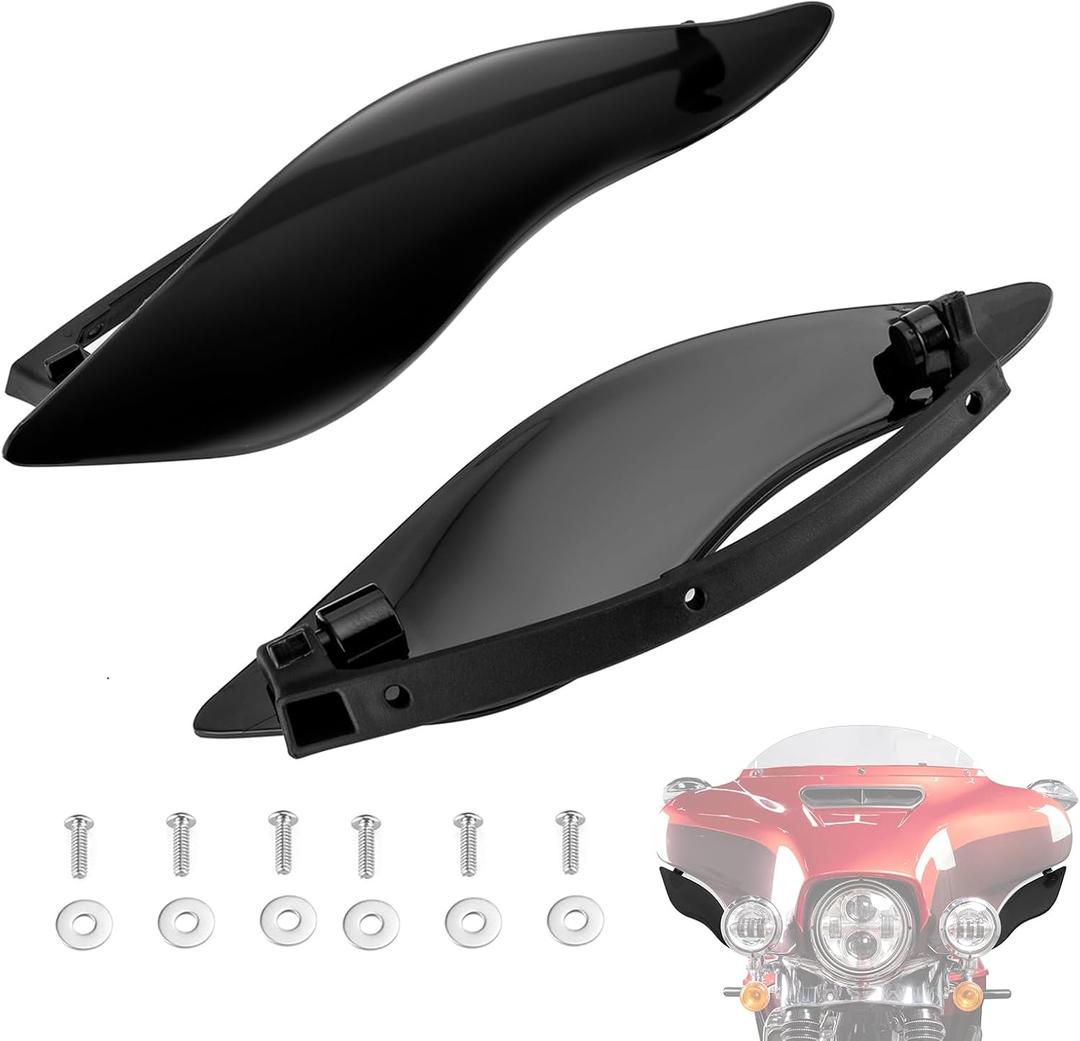 Wsays Adjustable Fairing Side Wings Air Deflectors Windshield Black Compatible with Harley Touring Electra Street Glide Road King Tri Glide Fairing Side Shield 2014-2023 Wsays Adjustable Fairing Side Wings Air Deflectors Windshield Black Compatible with Harley Touring Electra Street Glide Road King Tri Glide Fairing Side Shield 2014-2023