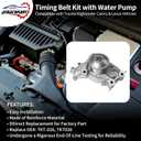 Engine Timing Belt Kit with Water Pump | Compatible with 2001-2010 Toyota Highlander Camry Sienna Solara & Lexus ES300 RX330 RX400h 3.0L 1MZFE/3.3L 3MZFE V6 DOHC 24V | Replaces# TKT-026