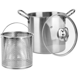 3.5L Deep Fryer Pot with Oil Drip Drainer Stainless Steel Fryer Pot with Lid and Basket Deep Frying Pot for Party Restaurant Kitchen Dining Party Picnic