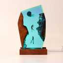 Chicvillage Snail in Ocean Lamp  Handmade Scuba Ocean Lamps for Bedrooms Ideal Housewarming Gifts New Home, Unique Christmas Gifts for Men and Women  Wooden Base and Variable Lights