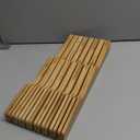 In-Drawer Knife Block Organizer - Bamboo Wood Drawer Knife Organizer-Protecting Knife Organizer Block (Not Included) (Natural, 15 Knives Dock)