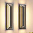 23.6 in Long Outdoor Wall Lights,3-Tier Large Exterior Lighting Fixtures,LED Front Porch Lights,Waterproof Outdoor Garage Lights 36W Warm White 3000K Modern Acrylic Wall Sconce,2 Pack