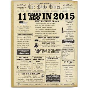 3 x Big 11th Vintage Birthday Gifts for Girls Boys, Sweet 11th Birthday Decorations for Daughter Son Her Him,Humour Bday Card for 11 Year Old Granddaughter Grandson