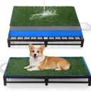 HOMBYS Porch Grass Potty for Dogs with Drain, Artificial Grass Dog Potty Tray for Indoor & Outdoor,Pet Litter Box for Small Dogs, Puppy Toilet for Patio (25" L x 23" W x 6" H)