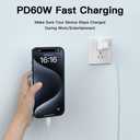 Master Cables USB C to USB C Cable Fast Charging and Data Transfer, Phone and Tablet USB C Cable 3.3ft, 60W for iPhone 15,15 Pro Max, iPad mini 6/ Pro 2021+, MacBook Pro 2020 + Samsung S23, S24 (2)