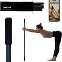 Yoga Stick for Mobility Exercise, Stretching, Pilates, Physical therapy, Fitness and other Workout - Adjustable 5 ft Pole will fix Posture, Stretch, Balance and Flexibility Training - Incl free E-book