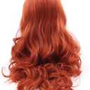 xiweiya Copper Red Lace Front Wig Long Wave Auburn Synthetic 13x4 Lace Front Wigs Reddish Brown Hair Glueless Wig Ginger Hair Free Part Heat Resistant 180% Density Wig for Women Drag Queen 26inch