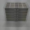 5 Drawers Clear Jewelry Box for Women and Girls, Acrylic Earring Holder Organizer Ring Holder Display Storage, Warm White
