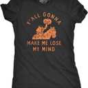 Womens Funny Halloween T Shirts Spooky Scary October Tees for Ladies (Small, Heather Black - Mind)