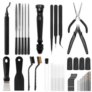 3D Printer Tools Kit Essential, 3D Printing Tools Kit, 3D Printer Accessories, Deburring Tool, Wire Cutter, Drill, Scraper for Remove, Smoothing, Finishing, Deburring, Craving, Drilling