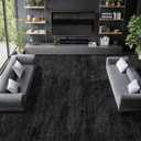 Washable Rug 8x10 Area Rugs for Living Room - Stain Resistant Non-Slip Backing Boho Rug for Bedroom,Durable & Ultra-Thin Vintage Large Area Rug(8x10,Black)