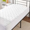 Amazon Basics Hypoallergenic Quilted Mattress Topper Pad, 18 Inches Deep, Twin, White