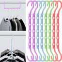 Mr. Pen- Space Saving Hangers for Clothes, 8 pcs, Playful Pop Colors, Plastic Multi Clothes Hangers Space Saving, 5 Slots, 360 Rotating Hooks