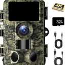 Dargahou Trail Camera - 4K 48MP Game Camera with Night Vision, 0.05s Trigger Motion Activated Camera, IP66 Waterproof, 130 Wide-Angle No Glow Infrared LEDs for Outdoor Wildlife