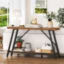 Snughome Entryway Table, 47.2" Long Console Table with 2 Tier Storage Shelf, Sofa Table Behind Couch, Extra Large Entry Table for Entryway,Living Room,Hallway, Foyer, Supports 220 LBS, Rustic Brown