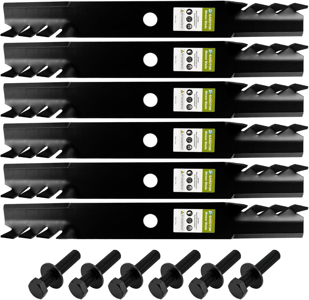 6-Pack Mulching 20.47" Mower Blades Replacement for Toro 140-1241 140-1240 94-808, Fits 60-Inch Deck Z-Master and Grandstand Mowers, 0.937" Circle Center Hole